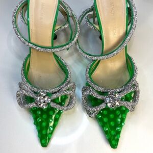 MACH & MACH Green Crystal Double Bow Pump